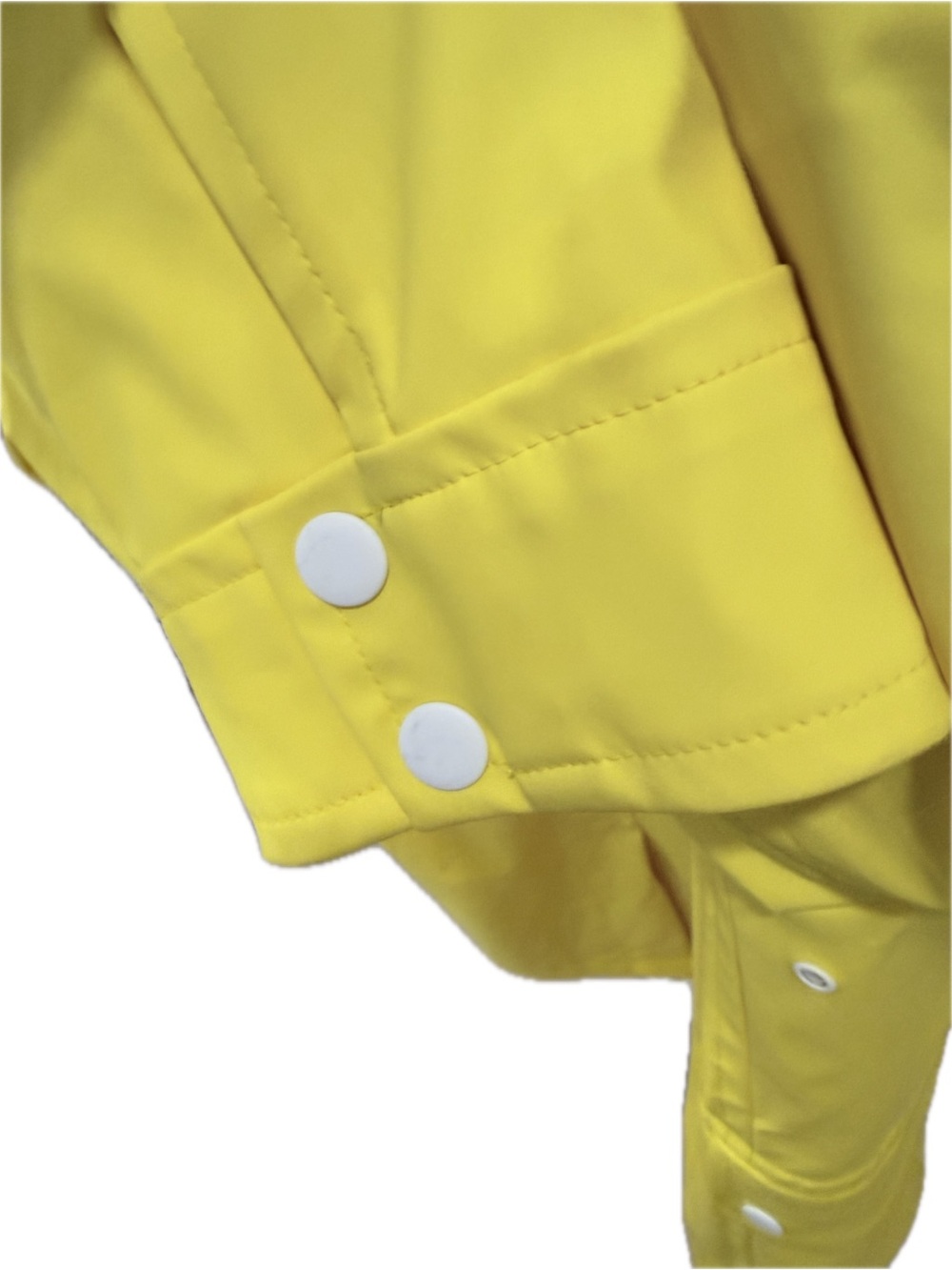 J. Crew Bright Yellow Rubberized Rain Jacket with Soft Pink Lining - Picture 8 of 10